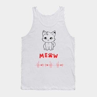 Cat meow Tank Top